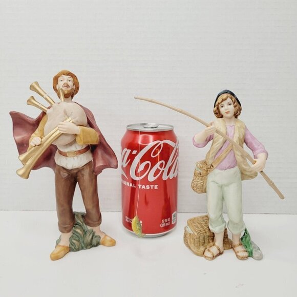 Thomas Kinkade Skilled Fisherman/Playing for the Newborn King Figurine Nativity - Picture 10 of 10